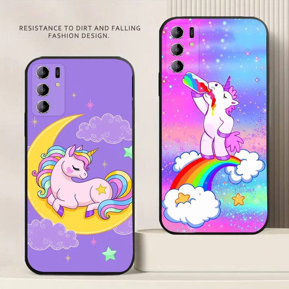 BD-66 funda negra de unicornio para OPPO A16 A16S A72 A95 A74 A91 A52 A15 A15S A94 A53 A54 A53S A54S Find X5 Pro - imagen 4