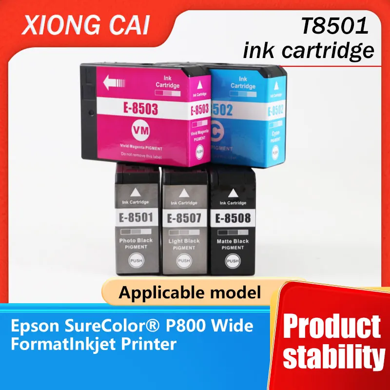 Cartuchos de tinta pigmentada T8501-T8509 de 9 colores: compatibles con impresoras Epson SureColor SC-P800/P800 (CMYK + juego de fotos)