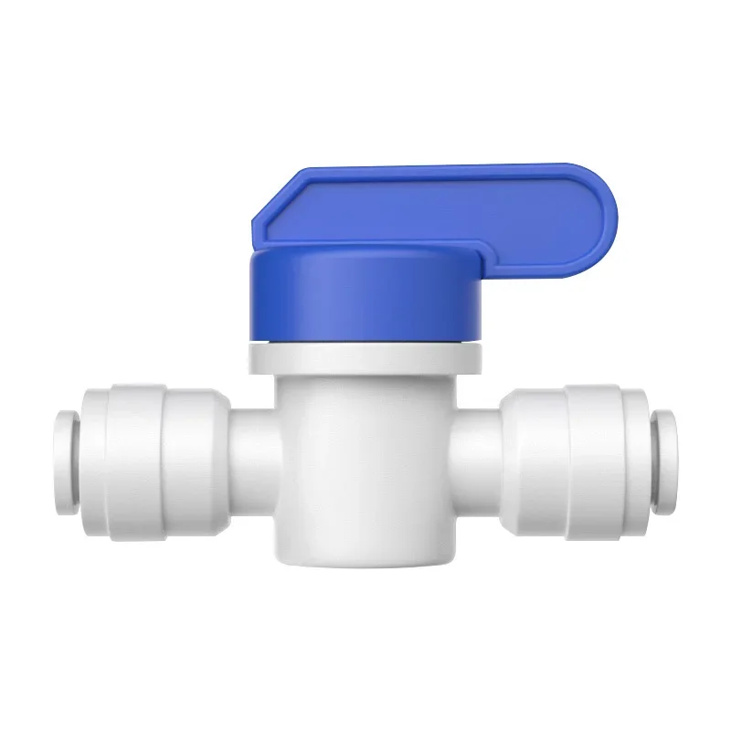 Manguera recta RO de 1/4 "OD, accesorios de Control de tuberías de conexión rápida, válvula de bola de agua de plástico, accesorios de acuario de ósmosis