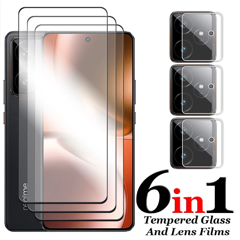 6 en 1 para Realme GT 7 vidrio para Realme GT 7 7T vidrio templado 2.5D Protector de pantalla de cubierta completa para Realme GT 7T GT7 película de lente - imagen 2