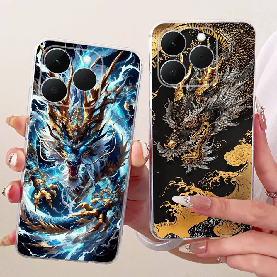 Funda para Realme 15T 5G, funda de teléfono Popular con lazo y flores, parachoques de silicona transparente suave para Realme15T RMX5111 RMX5112 - imagen 5