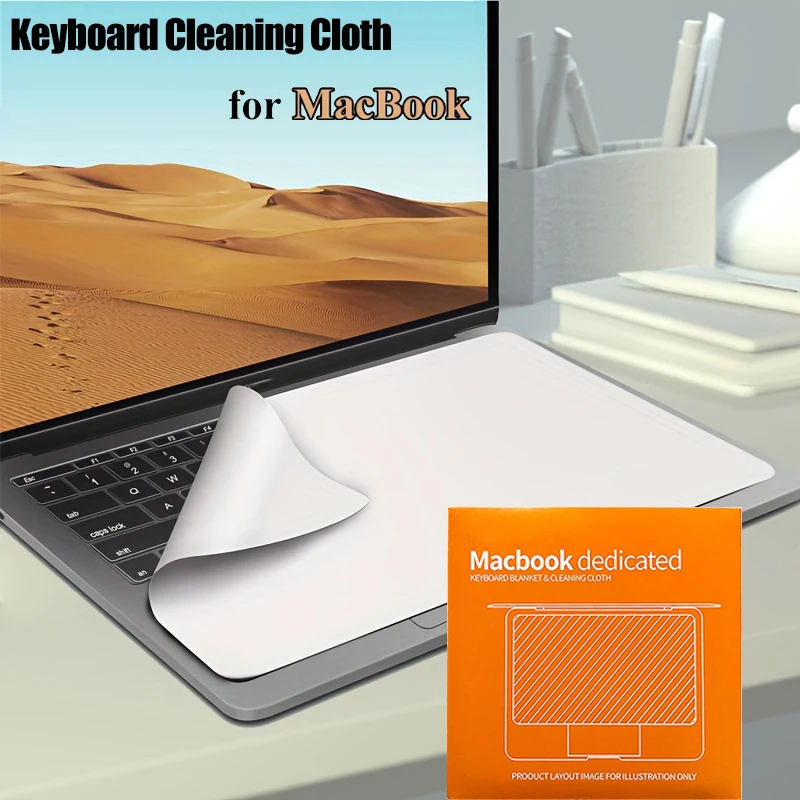 Microfiber Dustproof Cleaning Cloth Notebook Keyboard Blanket Cover Laptop Screen Cleaner Kit for MacBook Pro 13/15/16 Inch Pods