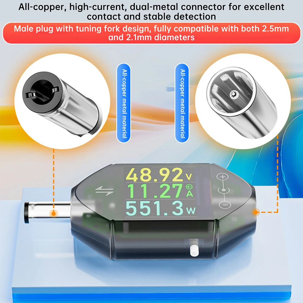 Probador de interfaz DT550 DC5.5 * 2,5 DC 4,5-50V 0-6A probador de corriente de voltaje de alta precisión voltímetro Digital amperímetro medidor de potencia - imagen 5