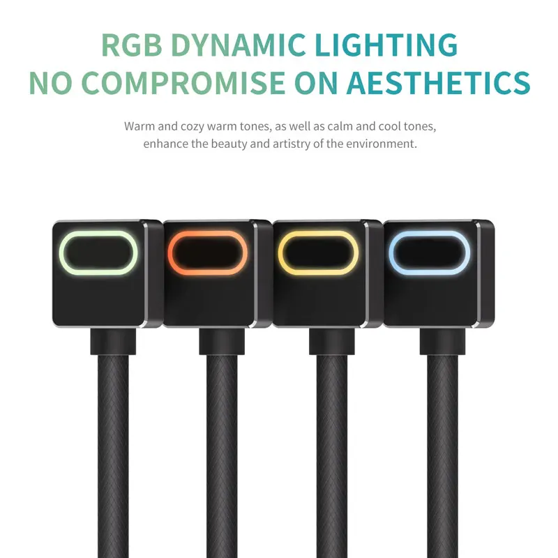 Cable modular UPSIREN GPU de 16 pines, ARGB de 12VHPWR con 5V 3 pines, 18AWG 90 ° Diseño macho a macho en ángulo recto, 5090/3070 no es aplicable - imagen 2