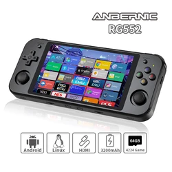 ANBERNIC RG552 Consola Retro Portátil - Pantalla IPS 5,36 Pulgadas Android/Linux