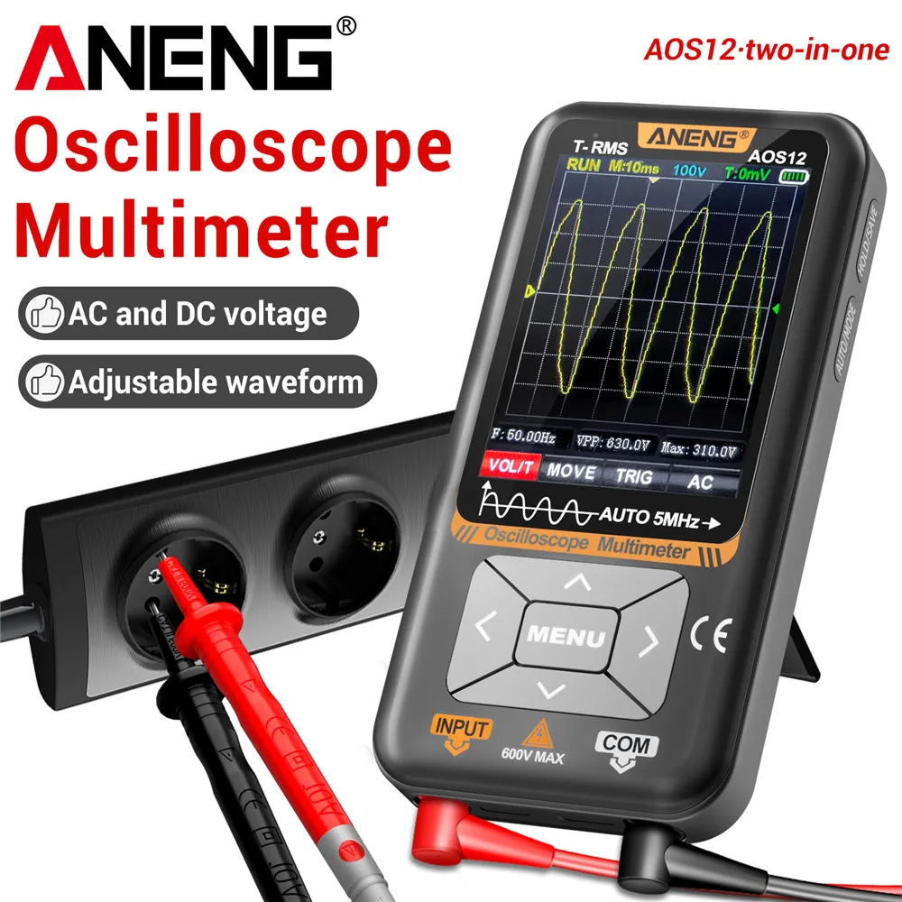 ANENG AOS12 osciloscopio Digital 48MSa/s frecuencia de muestreo 5MHz multímetro Transistor prueba ancho de banda analógico soporte almacenamiento de forma de onda - imagen 2