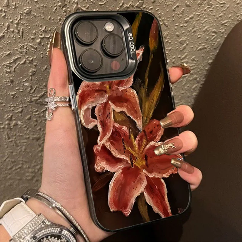 Funda de teléfono con diseño de flor de lirio y pintura al óleo para Samsung Galaxy A56 A16 A15 A35 A55 A34 A54 5G S25 Ultra S24FE S23 S22 Plus - imagen 2