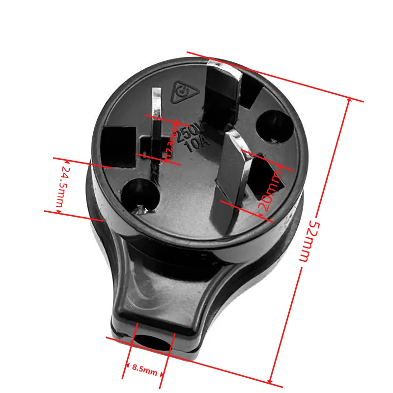 Enchufe de cableado australiano, cable de alimentación con certificación SAA de 3 pines, conector industrial con cable, 250v, 10a, enchufe trislong AU - imagen 3