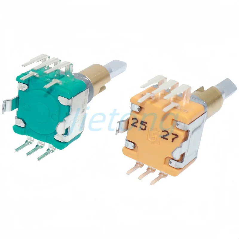 1 unidad EC11EBB24C03 tapas codificadoras de eje doble con potenciómetro de interruptor de botón 8 pines mango de 30 posiciones tapas de aleación de aluminio de 25mm - imagen 3