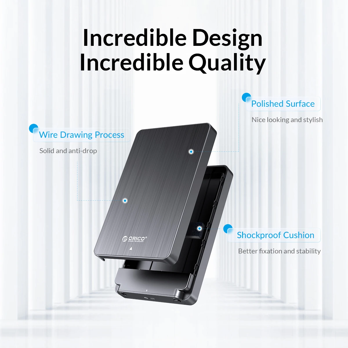 ORICO Caja HDD 3,5 Pulgadas SATA a USB-C - 6 Gbps Con Adaptador 12 V - imagen 4