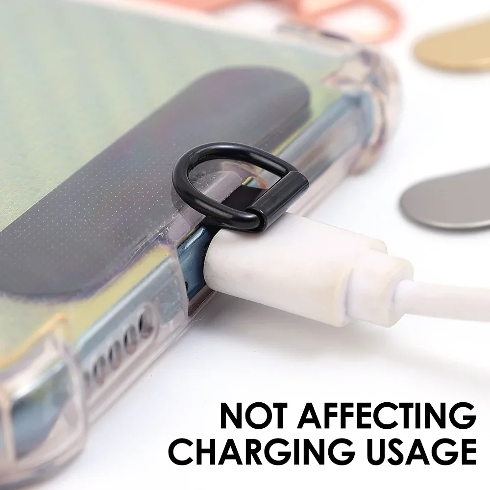 Cordón desmontable de acero inoxidable para teléfono móvil, parche para tarjeta, correa fuerte antipérdida para teléfono, pestañas para colgar para IPhone, Samsung y Xiaomi - imagen 4