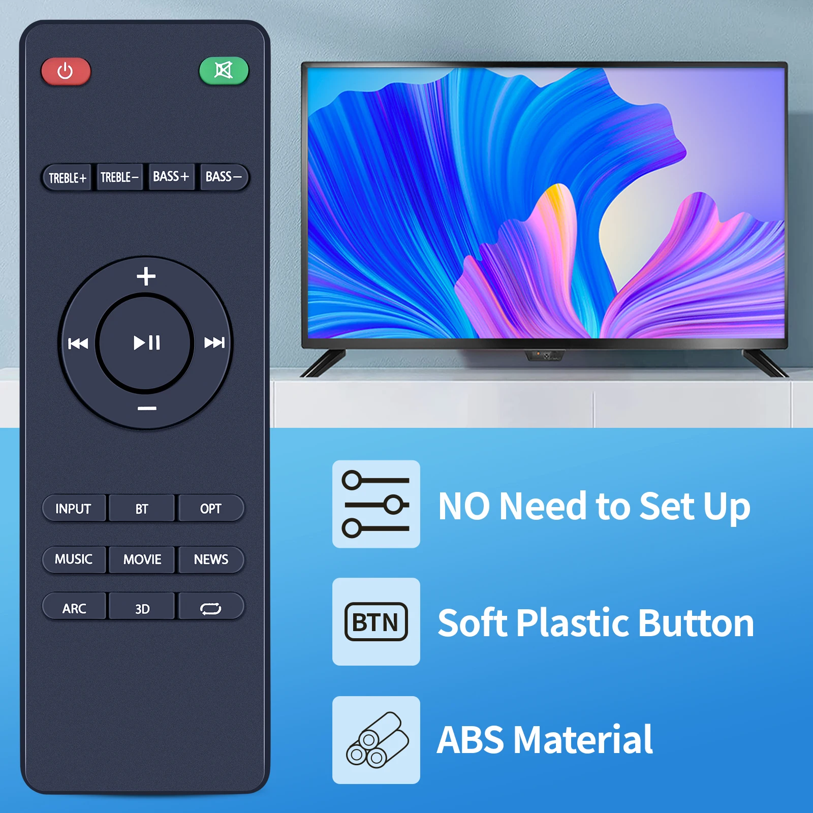 Nuevo Control remoto para Wohome S99 Small TV 2,1, barra de sonido, sistema de altavoces - imagen 3