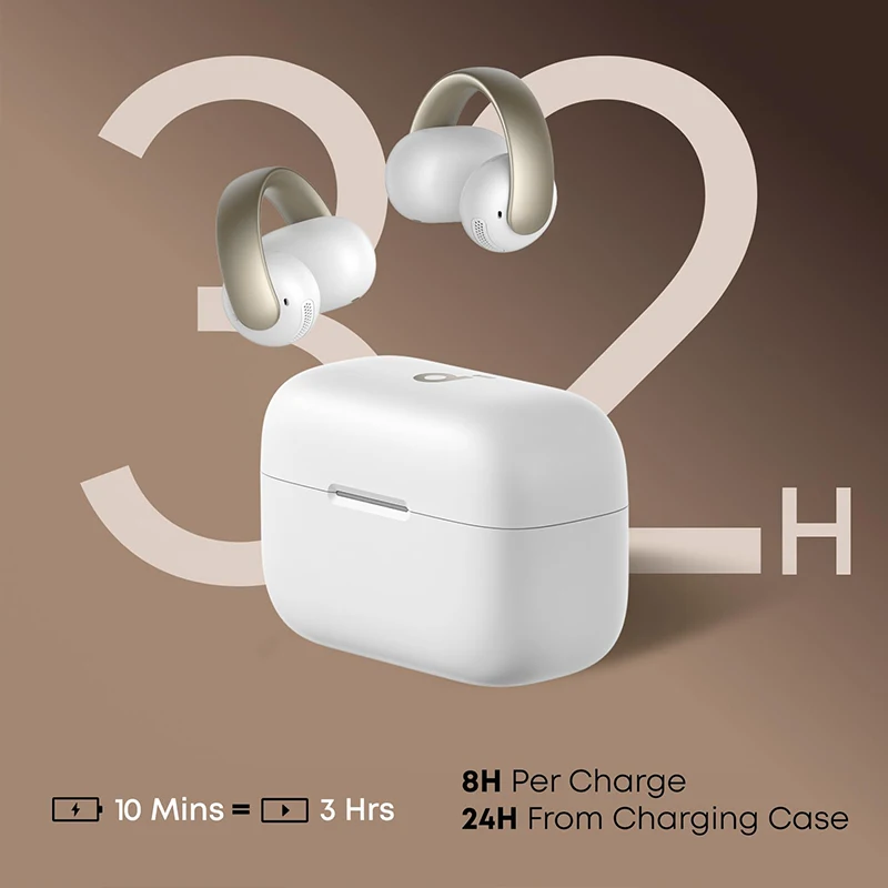 A3388 AeroClip auriculares abiertos Bluetooth 5 4 conductores duales de 12mm graves 4 micrófonos llamadas AI 32H reproducción Clip en auriculares deportivos de anillo abierto - imagen 4