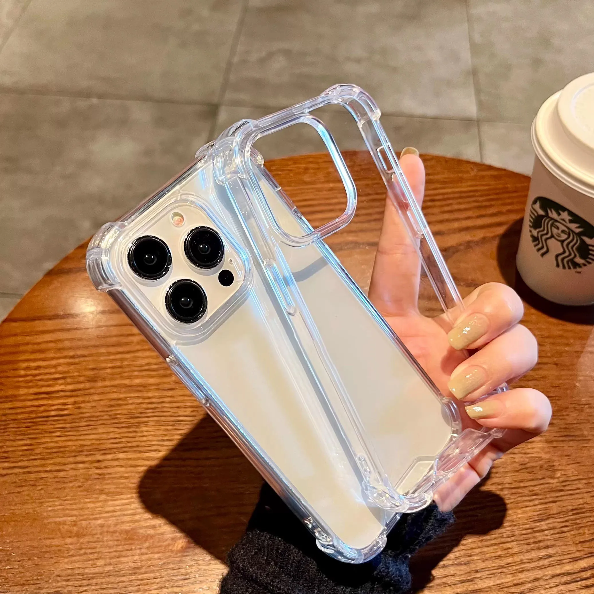 Funda transparente a prueba de golpes con agujero grande para iPhone 17 16 15 14 13 12 11 Pro Max Mini 8 7 6 6S Plus para iPhone SE 17 Air funda suave de TPU - imagen 2