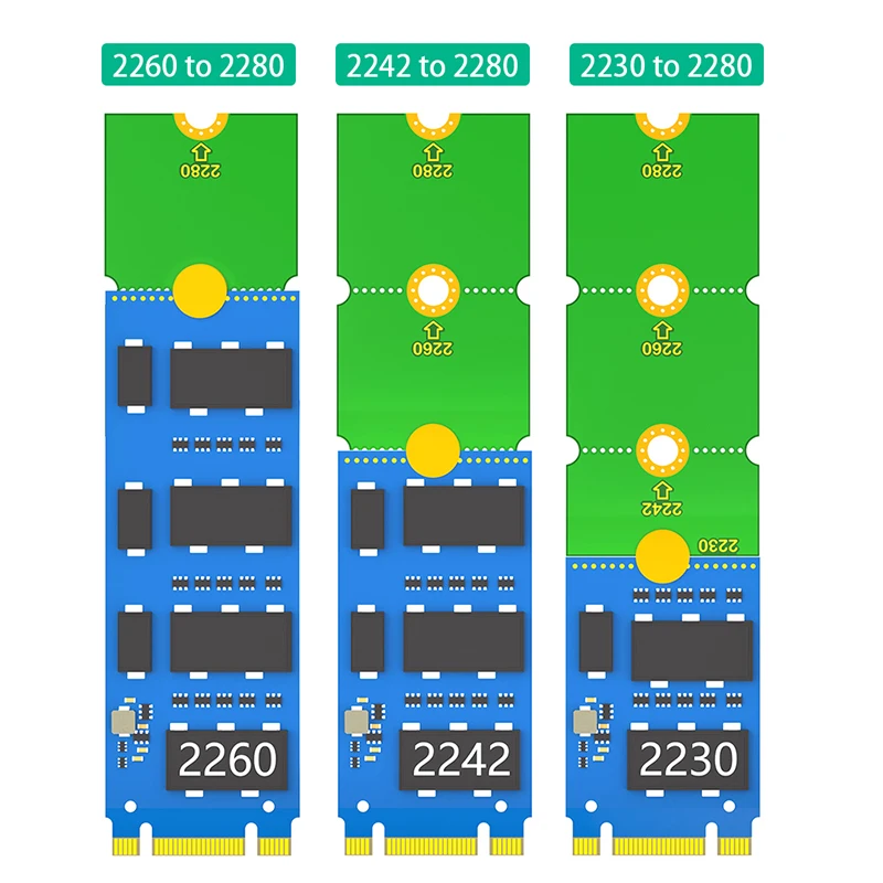 Soporte de extensión M.2 NGFF NVME SSD, transferencia 2230 2242 2260 2280, adaptador de extensión de longitud, placa de tarjeta, tamaño de longitud ajustable - imagen 2