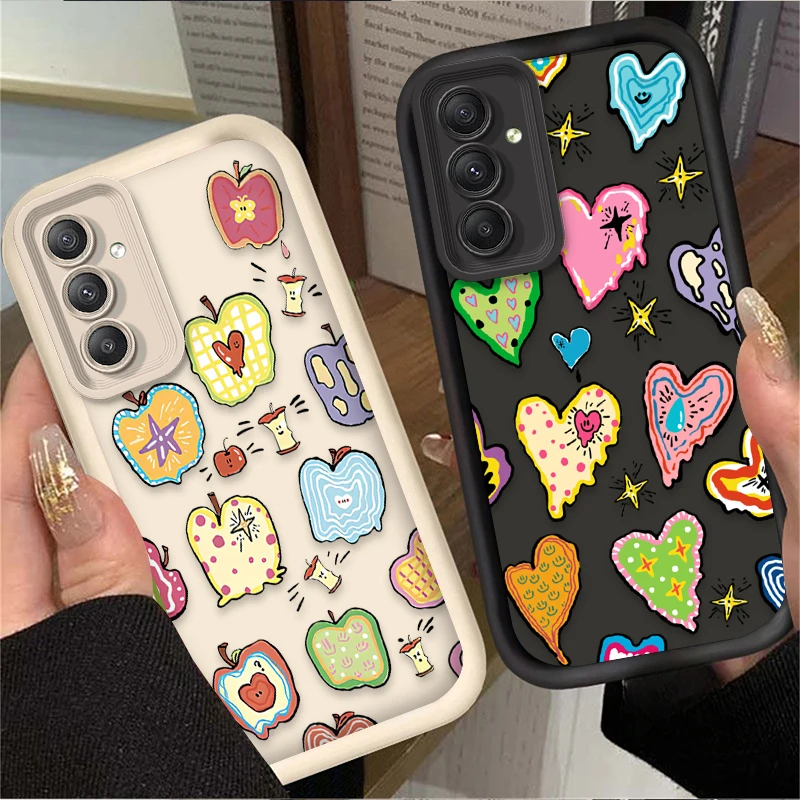 Funda artística colorida con forma de corazón de amor de Apple para Samsung Galaxy A24 A54 A05S A05 A34 A14 A53 A33 A23 A13 A52 A52S A32 A22 A12 A71 A51 A31 - imagen 2
