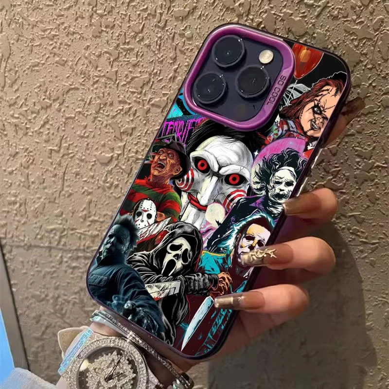 Funda esmerilada de payaso con máscara espeluznante de Halloween para iPhone 17 Air 16 E 15 14 Plus 13 12 Mini 11 Pro Max, funda de silicona de hoja acrílica - imagen 4