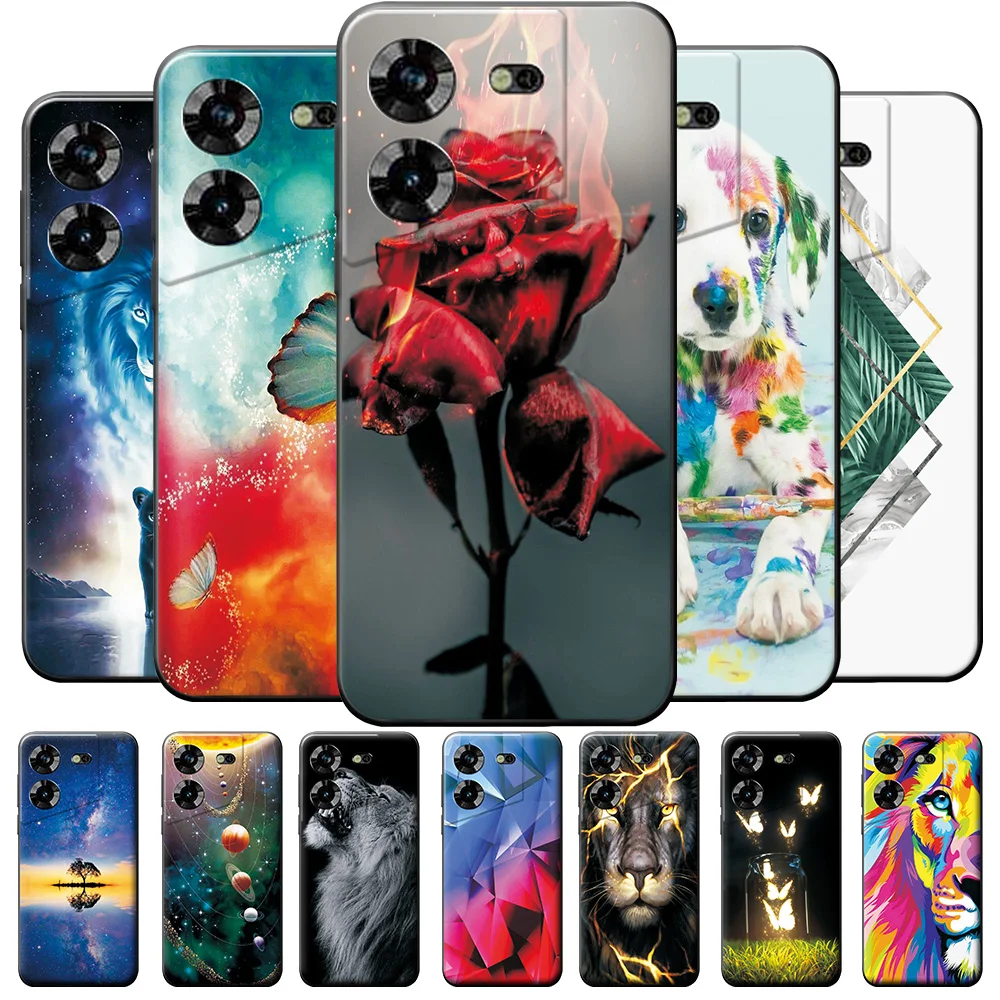Funda de silicona con dibujos animados para Tecno Pova 5, carcasa bonita de animales para Tecno Pova5, parachoques de TPU