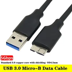 Cable de datos de disco duro portátil USB 3,0 a Micro-B de alta velocidad, cable de conexión de caja de disco duro conectado al ordenador portátil