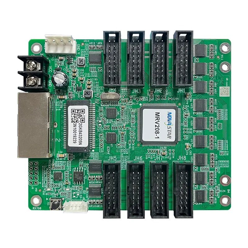 Tarjeta receptora LED Novastar MRV208-N sincrónica a todo color utiliza 8 conectores HUB75E estándar, actualización para reemplazar MRV208-1 - imagen 2