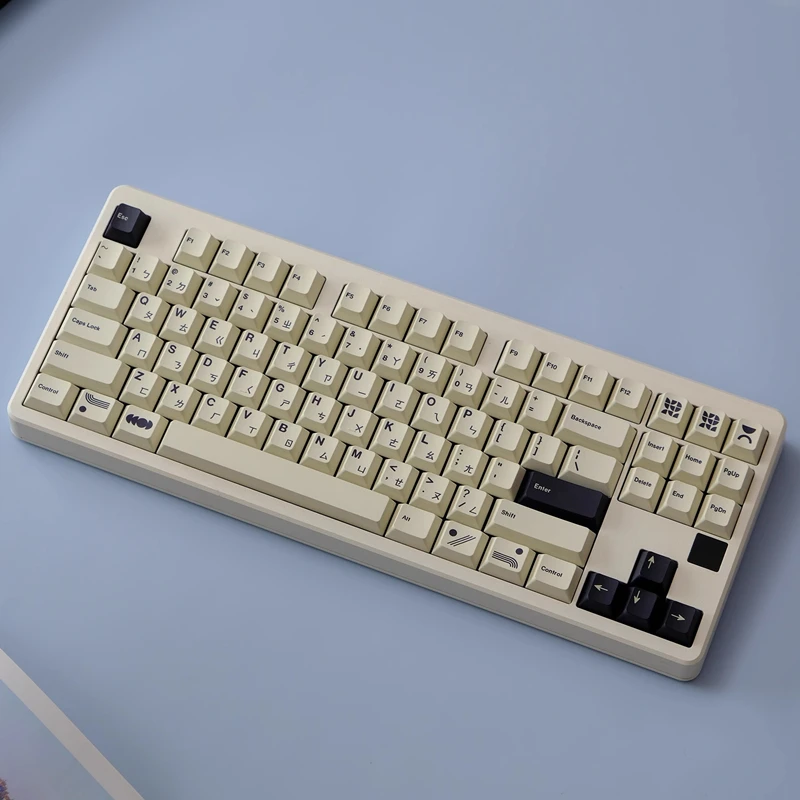 GMK-Juego de tapas de teclado mecánico CYL Creme, teclas de sublimación de tinte PBT, perfil de cereza para teclado mecánico MX Switch, 61, 68, 75, 84, 980, 1 Juego - imagen 4