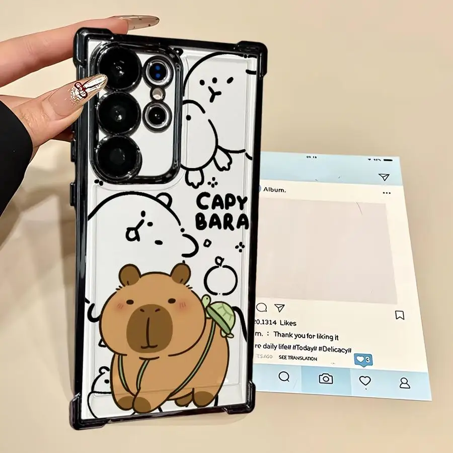 Funda suave para Samsung Galaxy S23 S24 S21 Plus S20 FE S22 Ultra S25 Edge lindo capibara dibujos animados - imagen 3