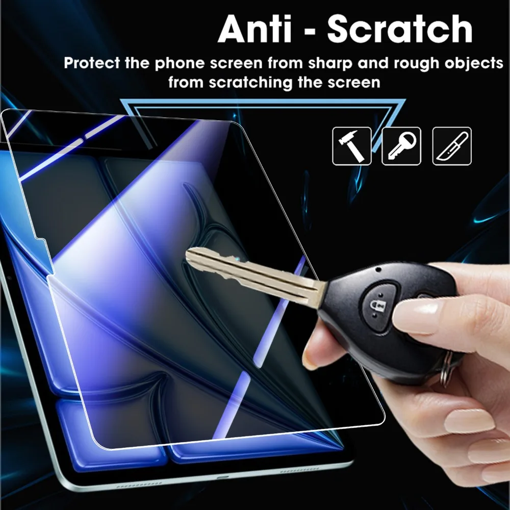 1/2 Uds para IPad 2025 A16 Air11/13 pulgadas Protector de pantalla de vidrio templado de fácil instalación película protectora antiluz azul para IPad 11 - imagen 2