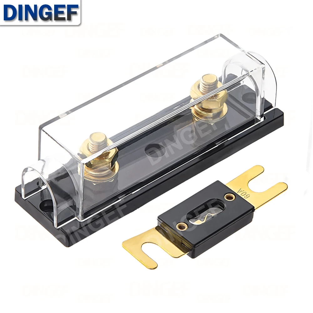 1 Juego de ANL-H ANL-B caja de fusibles transparente para coche ANL portafusibles distribución en línea 0 4 8 GA positivo con fusible ANL 100A 200A - imagen 2