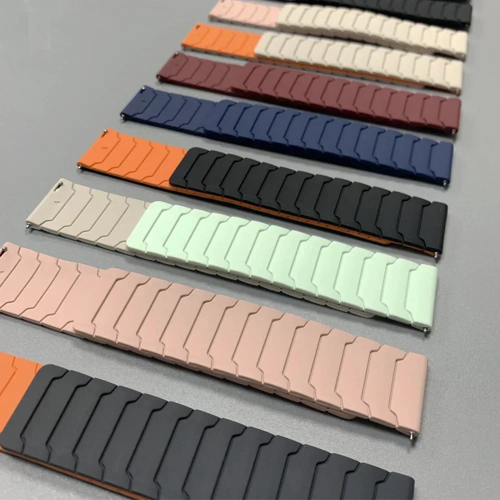 Pulsera magnética de silicona de 20mm y 22mm para Samsung galaxy watch 46mm 7 6/5/4 44/40mm 7 Ultra 47mm Correa Gear 3 Sport Active2 - imagen 4