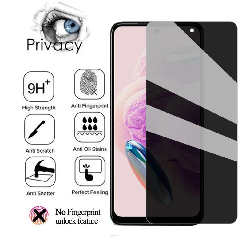 privacidad Protector de pantalla Redmi Note 12 cristal templado antiespía Redmi Note 12S Vidrio antideslumbrante Xiaomi Redmi Note 12S glass cristal Redmi Note 12 S Película anti-pío Redmi Note 12 Pro Plus - imagen 2