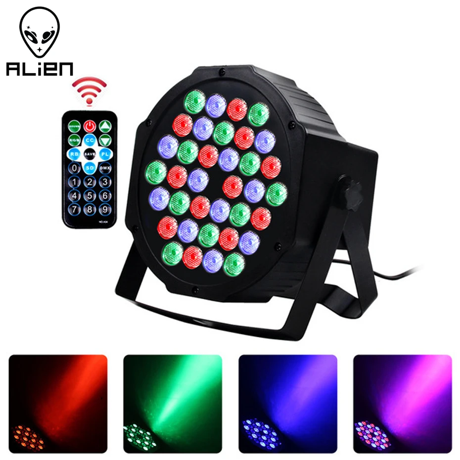 ALIEN 36 LED RGBW DMX 512 etapa plana Par efecto de iluminación DJ Fiesta Disco vacaciones Navidad Bar Club boda cumpleaños espectáculo luces