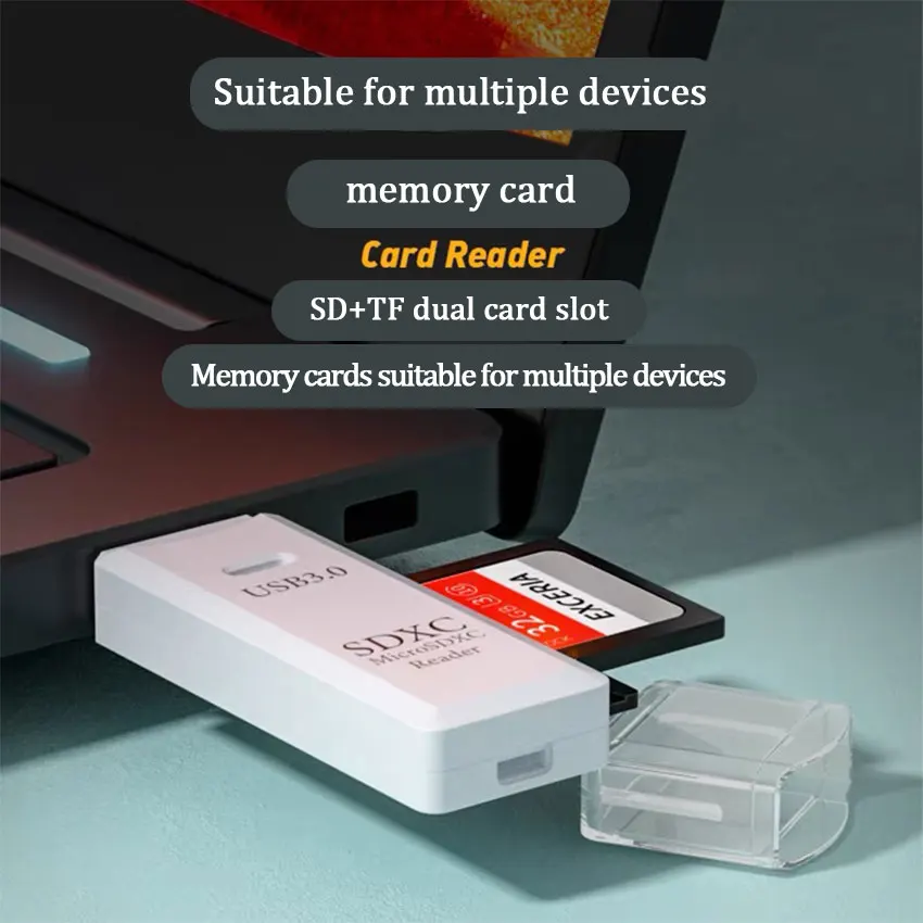 Lector de tarjetas SD 2 en 1 TF USB 3,0 USB 2,0 adaptador de tarjeta de memoria convertidor de lector de tarjetas inteligentes para accesorios de ordenador portátil - imagen 4