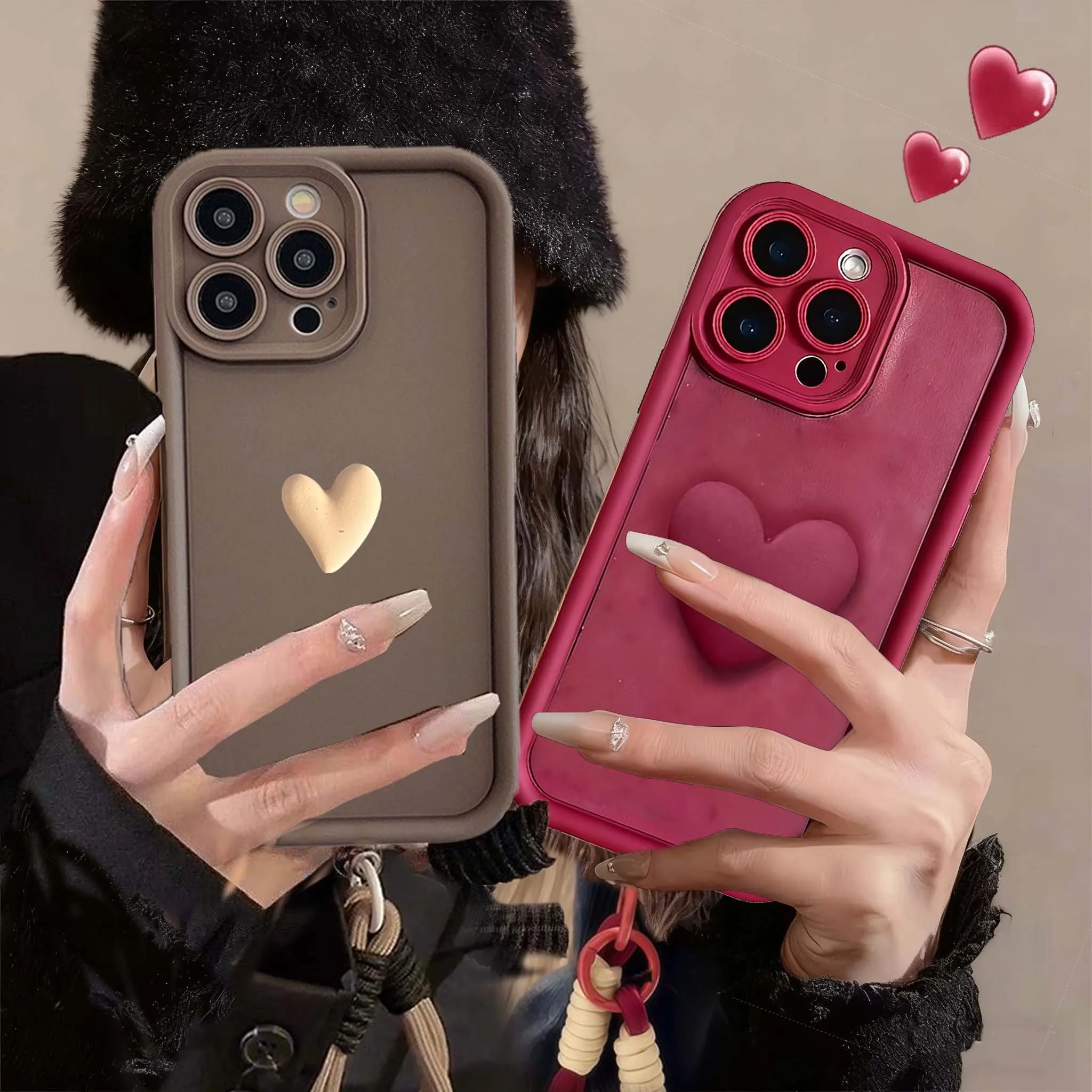 Funda de teléfono coreana 3D con forma de corazón y flor para muñeca, funda de silicona de TPU para Honor X9A 5G X9B X8A X8C X7A X6A X7B X8 400 Lite 200 Pro