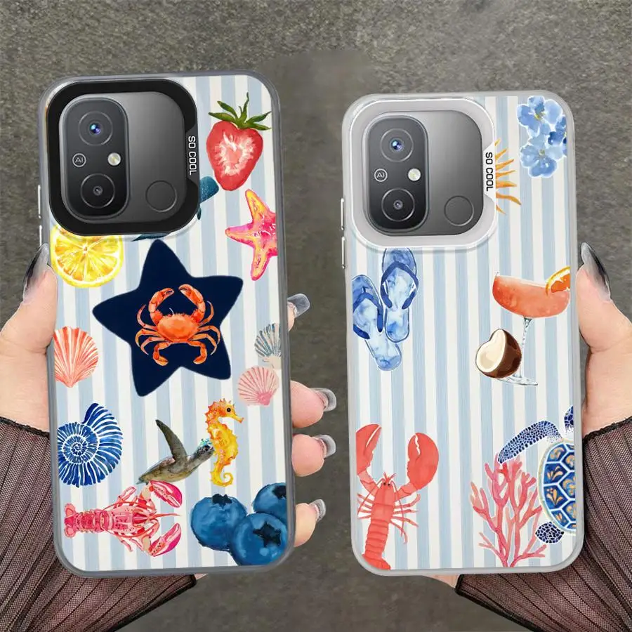 Funda trasera de teléfono para Xiaomi Redmi 9C 14C K60 13C 9T A1 A2 Plus A5 10C 12C Marinc Life cangrejos langostas geniales - imagen 2