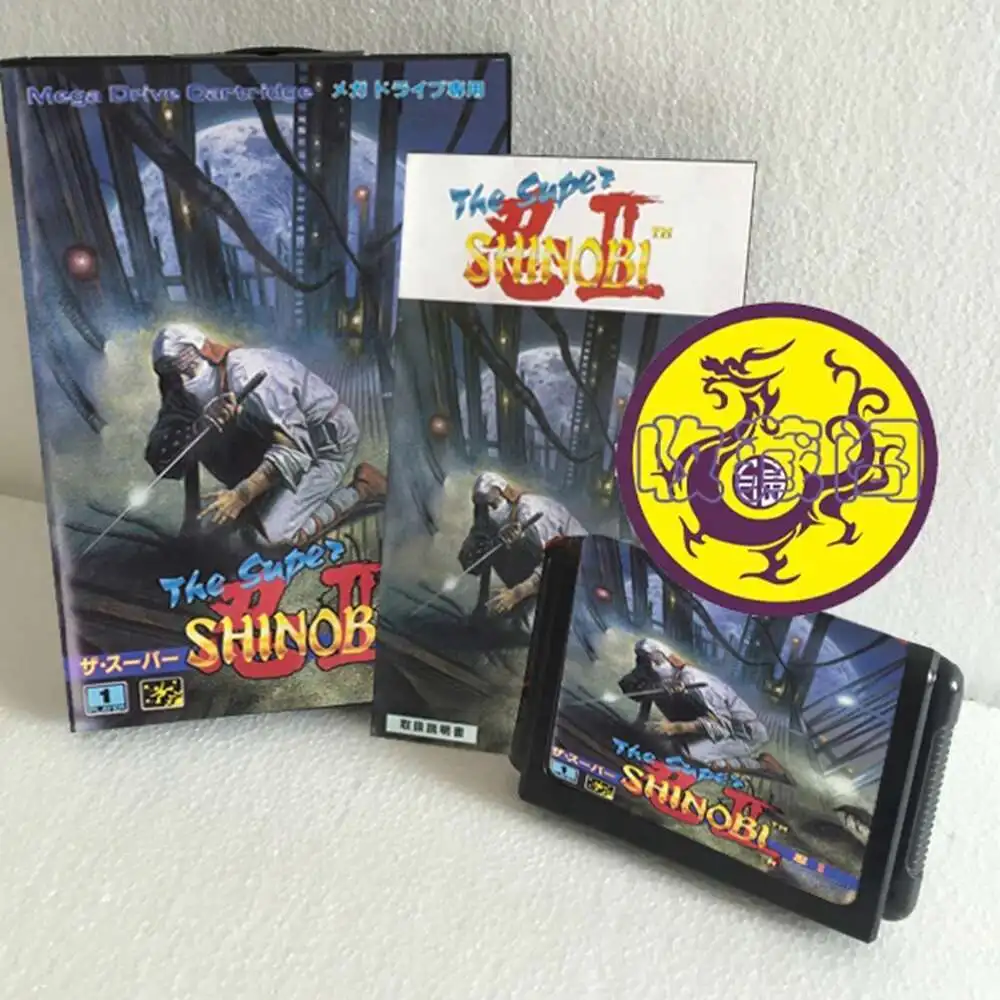 El Super Shinobi II con caja y cartucho manual para tarjeta de juego Sega MD de 16 bits MegaDrive Genesis System
