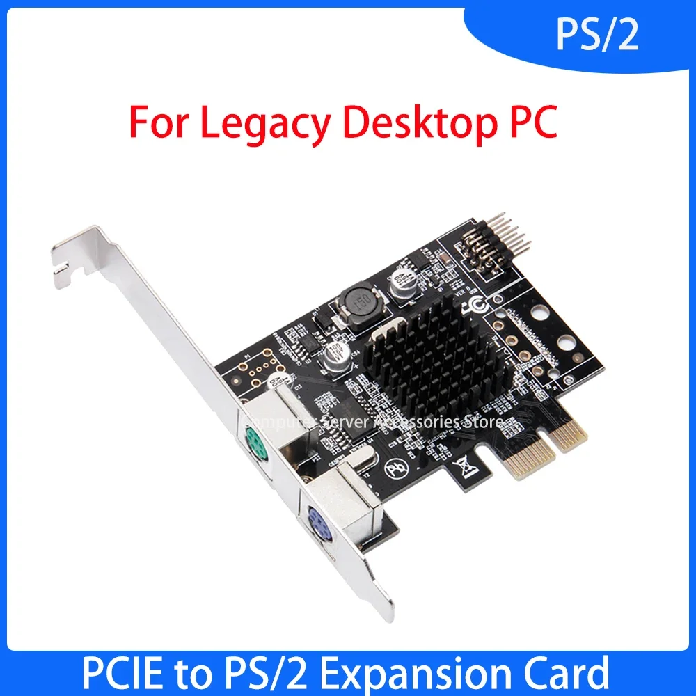 Tarjeta de expansión PCIE a PS/2 para teclado de ratón PS2, adaptador de puerto redondo PCI-E para PC de escritorio Legacy, tarjeta de expansión SATA PS2