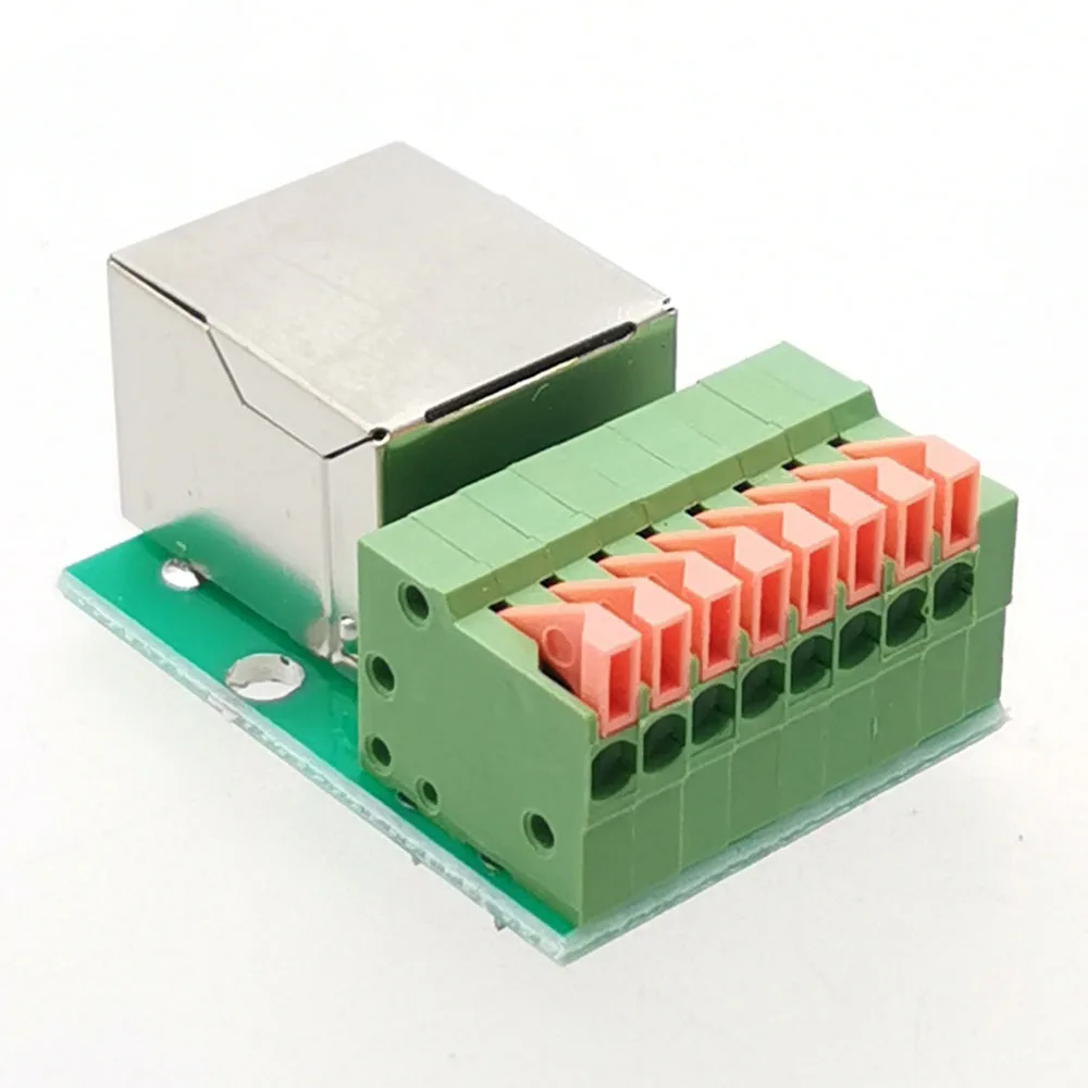 Terminal de puerto de red RJ45 8P, placa adaptadora de datos sin soldadura, conector de terminales de instalación de riel guía de enchufe hembra, 1 ud. - imagen 5