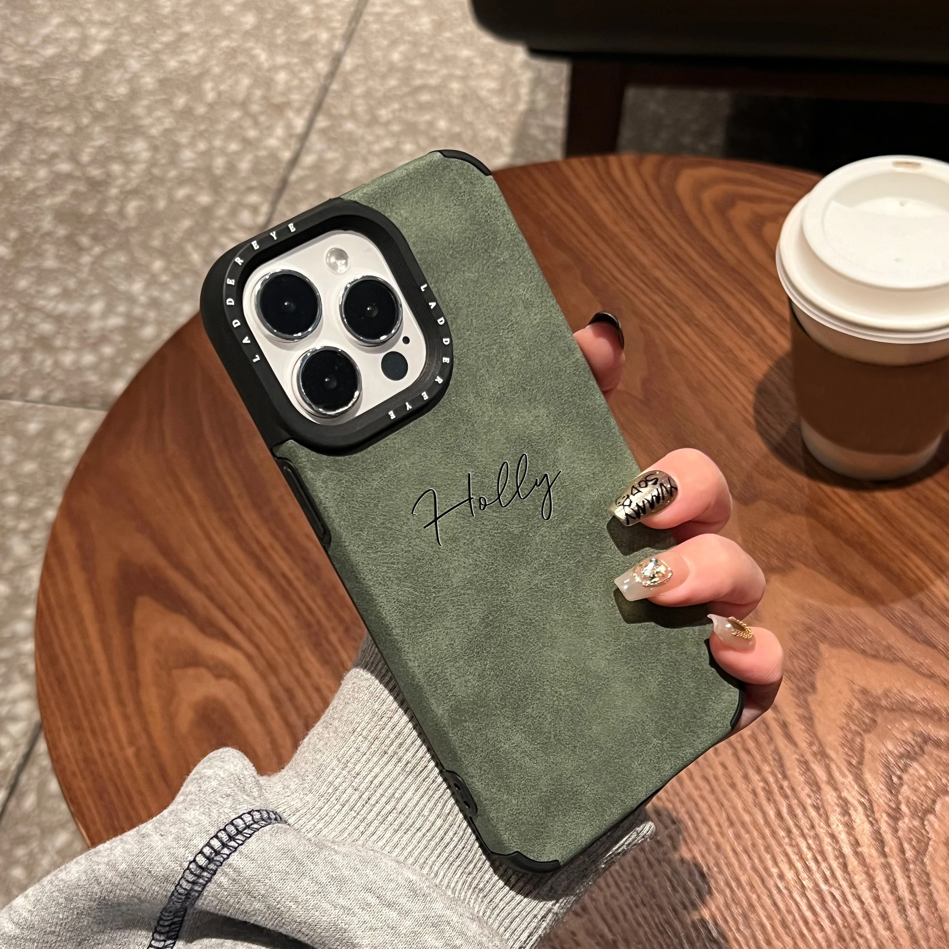 Funda de teléfono personalizada con letras de nombre para iphone 17 16 15 14 13 12 11 Pro Max Plus, regalos de lujo de piel sintética a prueba de golpes - imagen 4