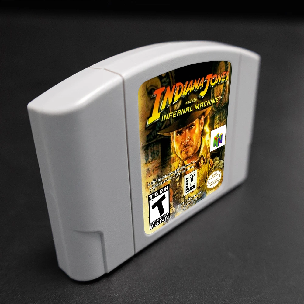 Cartucho de juego Indiana Jones y la máquina infernal para consolas NTSC USA de 64 bits, tarjeta de juego N64