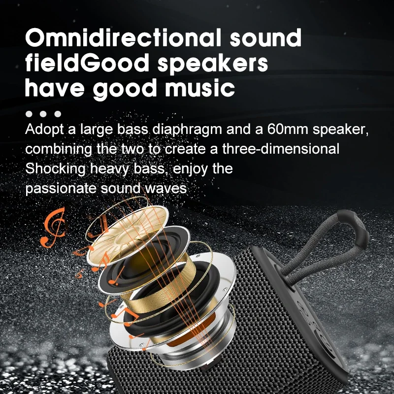 EBS-300 5W Mini Altavoz Bluetooth portátil tela malla tarjeta TF caja de música IPX6 impermeable para teléfono PC Taplet Palyer - imagen 3