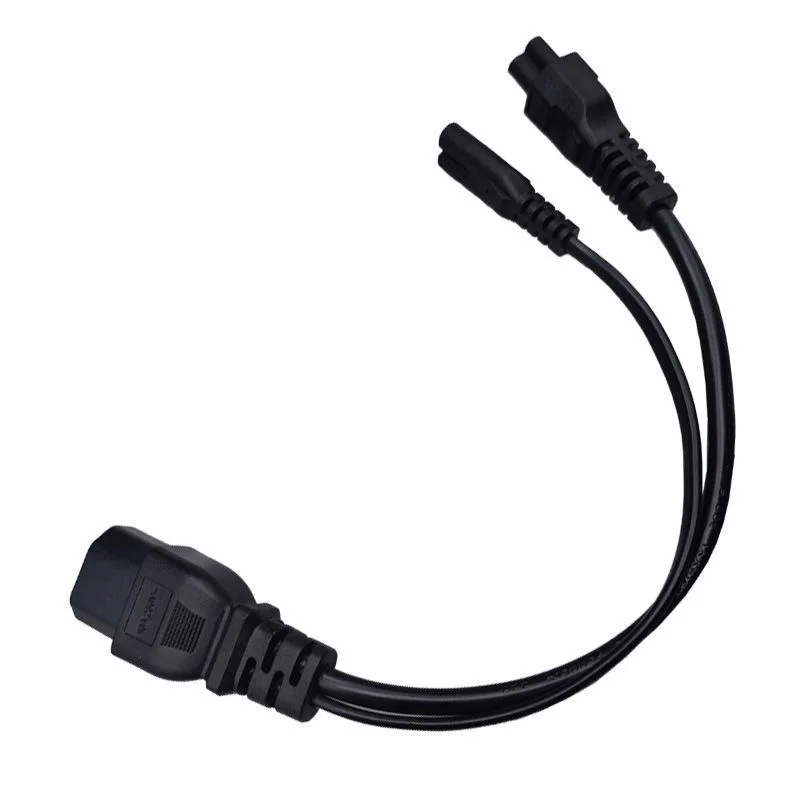 Cable de alimentación divisor Y de 30cm/0,3m IEC320 C14 a C13 + C5, Cable de alimentación hembra, adaptador de corriente CA para Monitor de PC, escáner, impresora, etc. - imagen 2