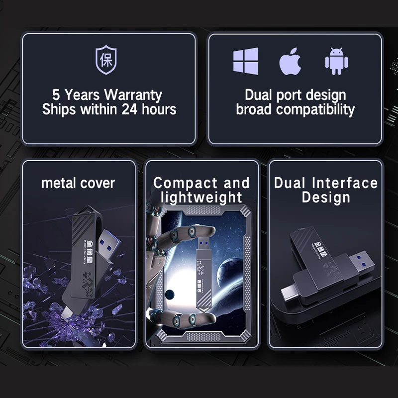SSD Externo USB-C – Dual Tipo C Alta Velocidad Portátil - imagen 2