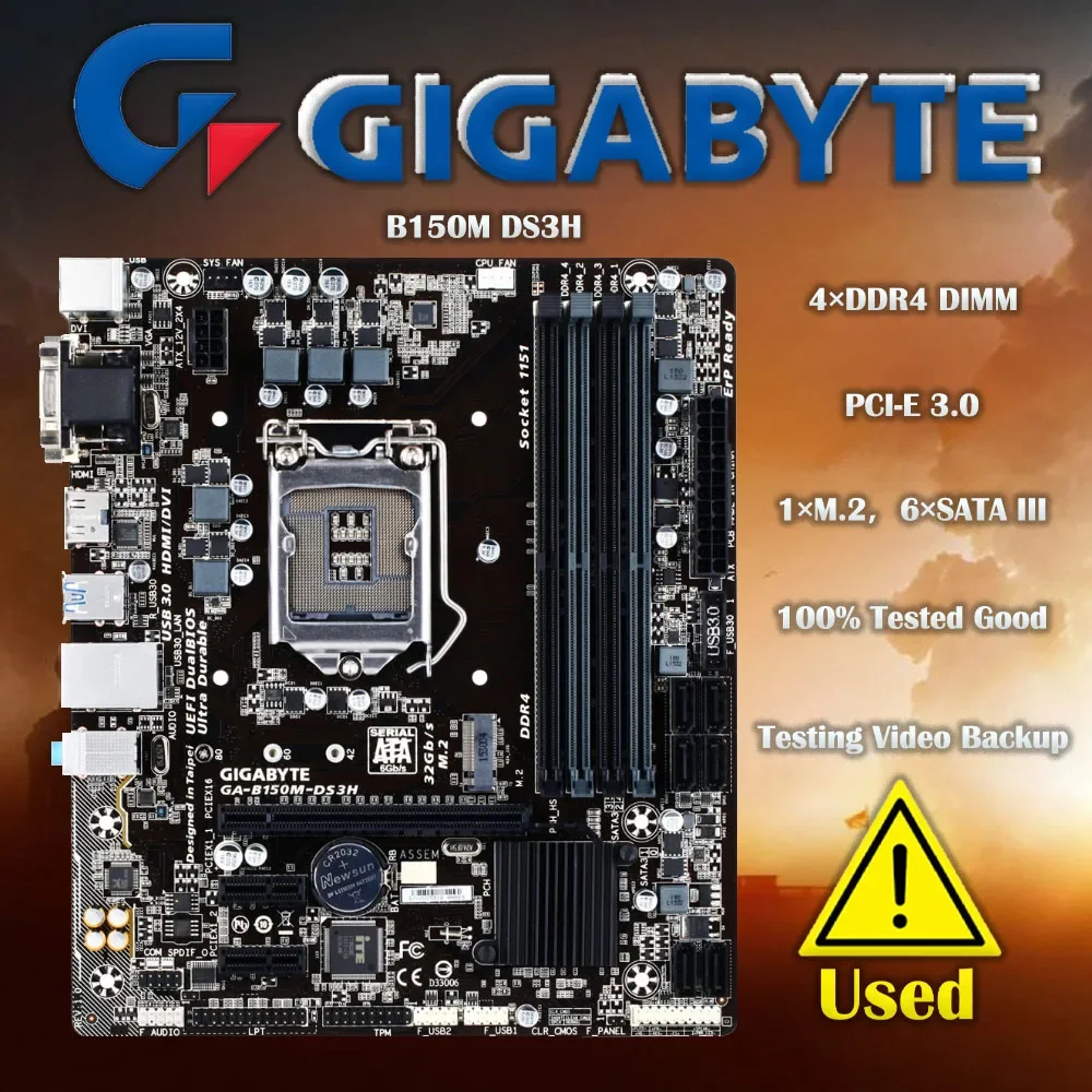 Gigabyte B150M DS3H placa base DDR4 de escritorio B150M B150 Socket LGA 1151 USB3.0 placa base