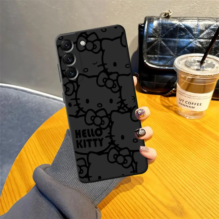 Funda de teléfono suave negra para Honor Magic5Lite 200 400 Lite 8X X7 X9a 90 X6 X5b 70 X8 Sanrio minimalista Hello Kitty - imagen 3