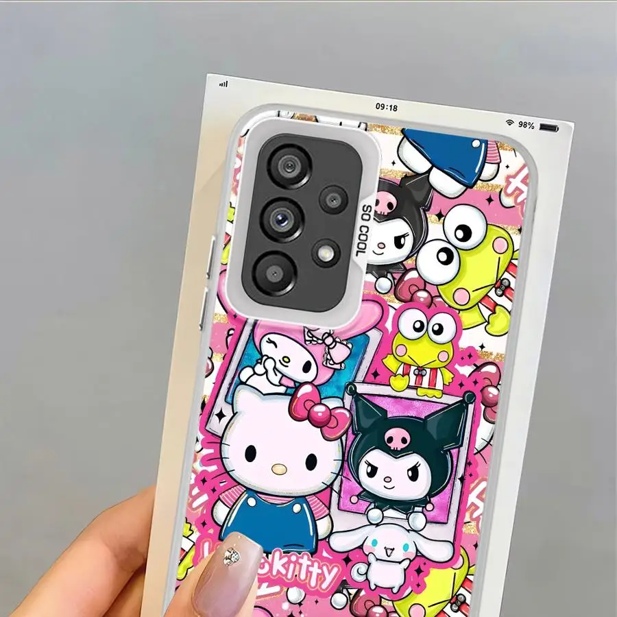 Funda para Samsung Galaxy S23 S25 Note 20 Ultra S24 FE S21 S23 S20 Plus S22 funda trasera para teléfono lindo h-elloS k-ittyS Kuromi - imagen 3