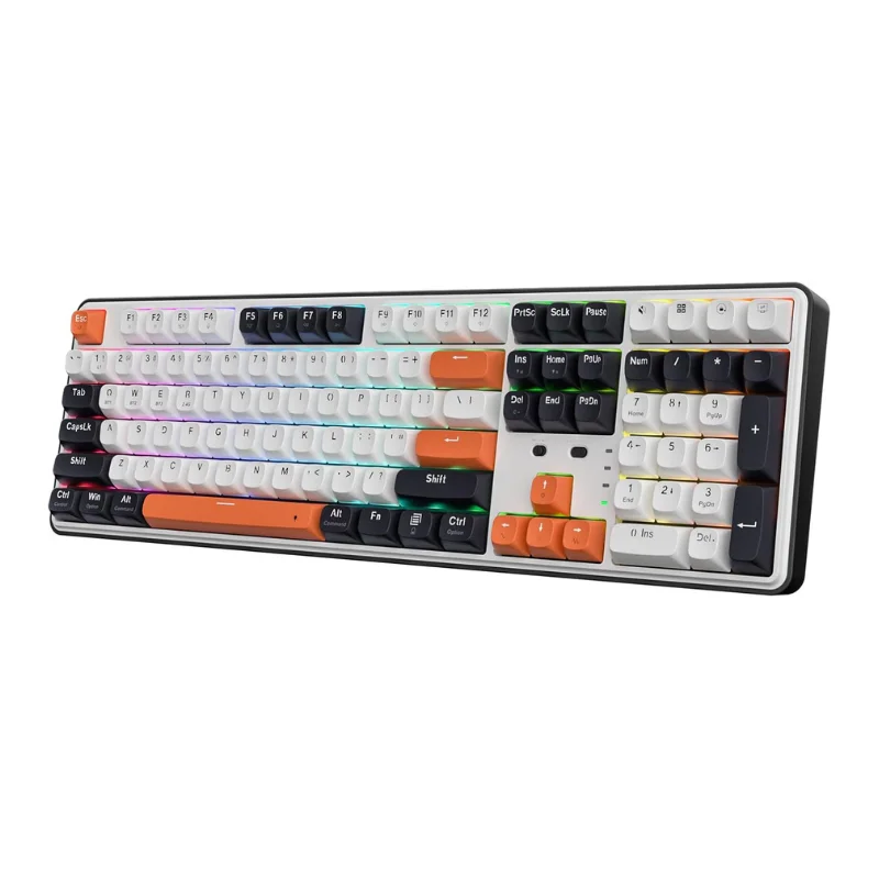 Redragon K689 PRO Teclado para juegos RGB con junta inalámbrica, teclado mecánico de 108 teclas con teclas extra 4, intercambiables en caliente actualizadas