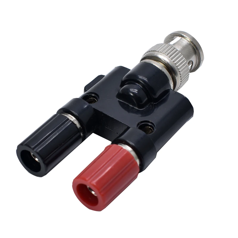 1 unidad uno en dos BNC macho hembra a 2X poste de encuadernación adaptador RF toma de plátano nuevo - imagen 5