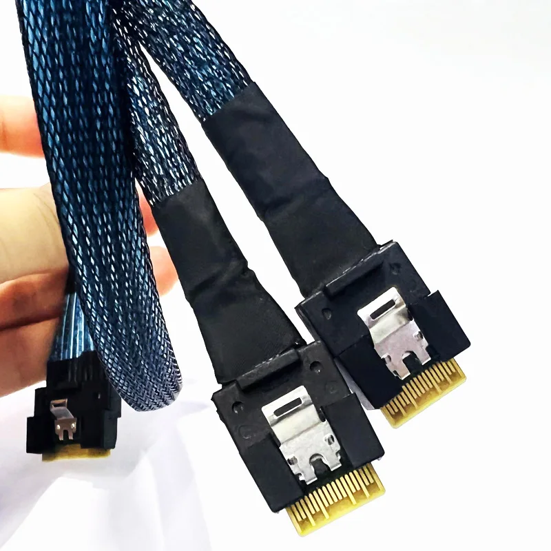CEACENT Slim SAS SFF8654 8i a SFF8654 4i * 2 PCIe4.0 NVMe Cable 12G velocidad conexión de placa PCB Cable Adepter - imagen 4