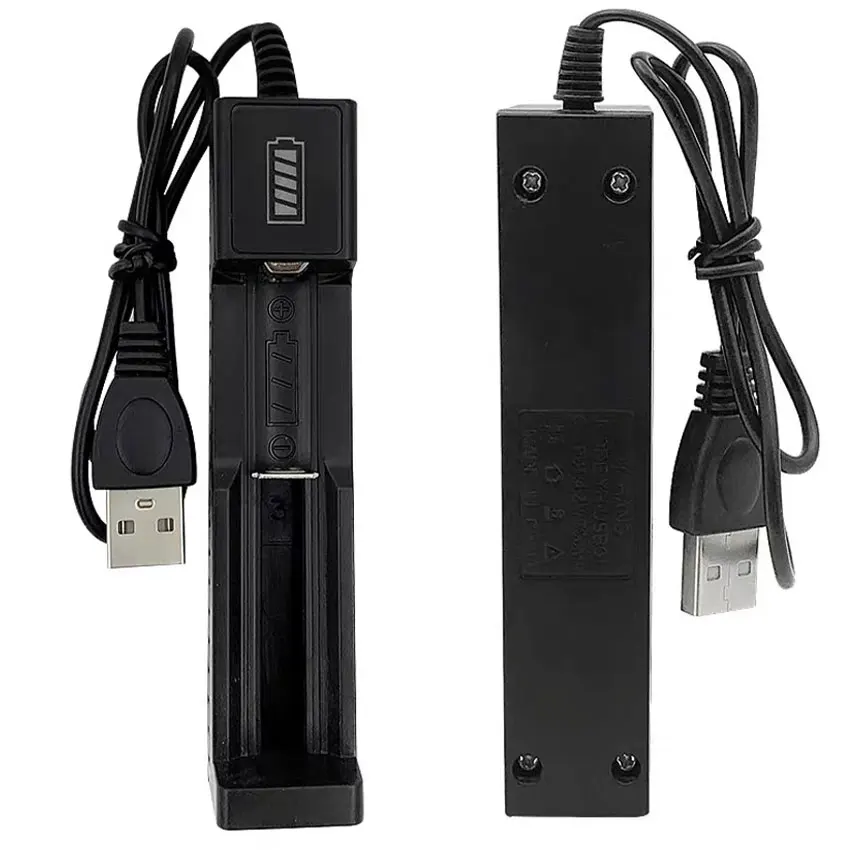 Cargador individual USB 18650 para batería de litio recargable 14650 16340 16650 18350 3,7 V cargador inteligente USB carga rápida pantalla LED - imagen 4