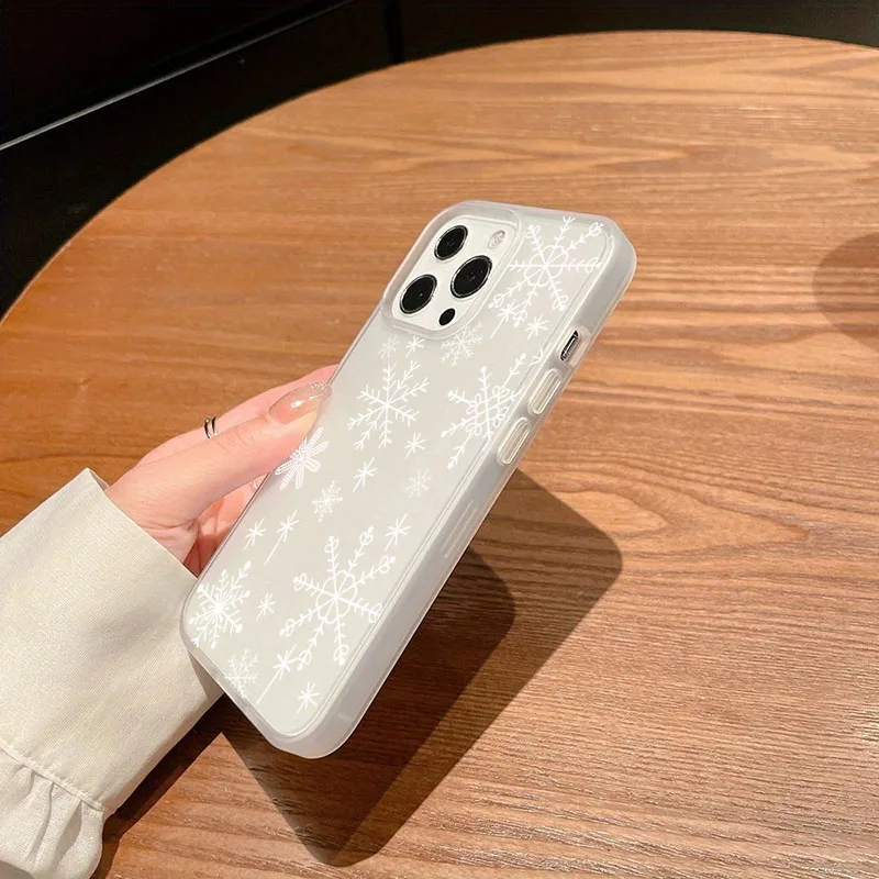 Funda de teléfono revoloteante con copos de nieve de Navidad para iPhone 17 16 15 14 13 12 11 Pro Max XS X XR 7 8 Plus 13Mini Air Cover - imagen 4